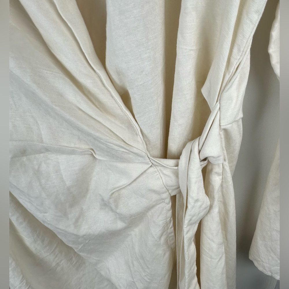 H&M Light Cream Wrap Blouse with Side Tie - Picture 5 of 6